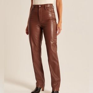 Abercrombie brown vegan leather pants size 10L